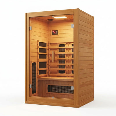 Infrared Sauna Built for Home Wellness, Hemlock Wood, Low EMF Carbon Heaters, Bluetooth & LED Lights
