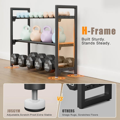 4-Tier Dumbbell Rack Stand Only and 3 Tier Weight Rack for Home Gym Storage