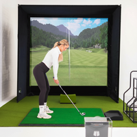 Golf Simulator Enclosure Engineered for Pro-Level Practice, 7 Size Options, Impact Screen, Free Side Barriers