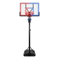 4.76 Ft. to 10 Ft. Black Metal Portable Basketball Hoop Height Adjustment with LED Lights — Studio Shot