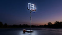 4.76 Ft. to 10 Ft. Black Metal Portable Basketball Hoop Height Adjustment with LED Lights — Lifestyle