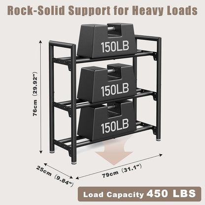 4-Tier Dumbbell Rack Stand Only and 3 Tier Weight Rack for Home Gym Storage