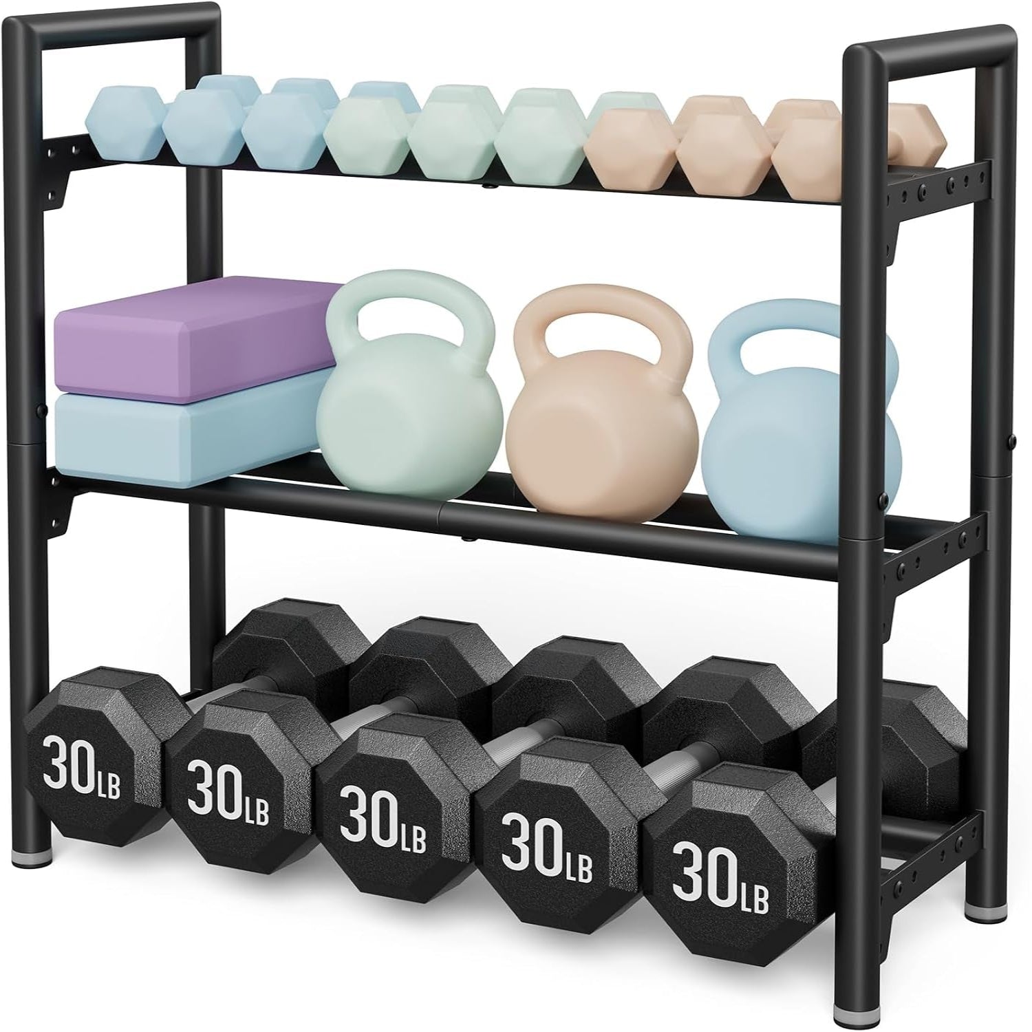 4-Tier Dumbbell Rack Stand Only and 3 Tier Weight Rack for Home Gym Storage