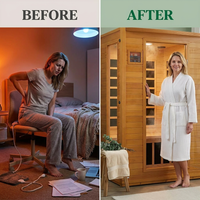 Andora 2-Person Low EMF FAR Infrared Sauna, Canadian Hemlock — Before & After