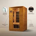 Infrared Sauna Built for Home Wellness, Low EMF Carbon Panels, Canadian Hemlock Wood, Bluetooth Audio