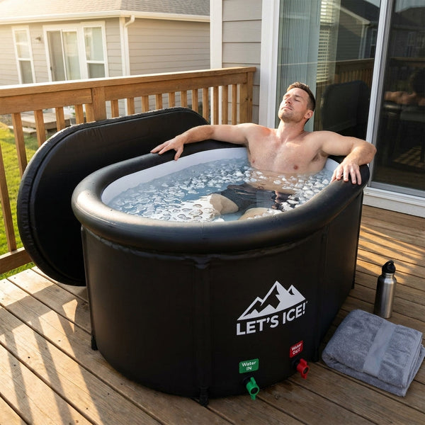 Inflatable Cold Plunge Tub Built for Athletic Recovery, 216-Gallon Capacity, Insulated Lid, Water Chiller Compatible