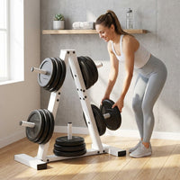 Weight Plate Rack, Weight Tree, Home Gym Storage Stand, Holds 300 Lbs — Lifestyle