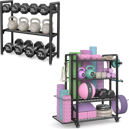 4-Tier Dumbbell Rack Stand Only and 3 Tier Weight Rack for Home Gym Storage