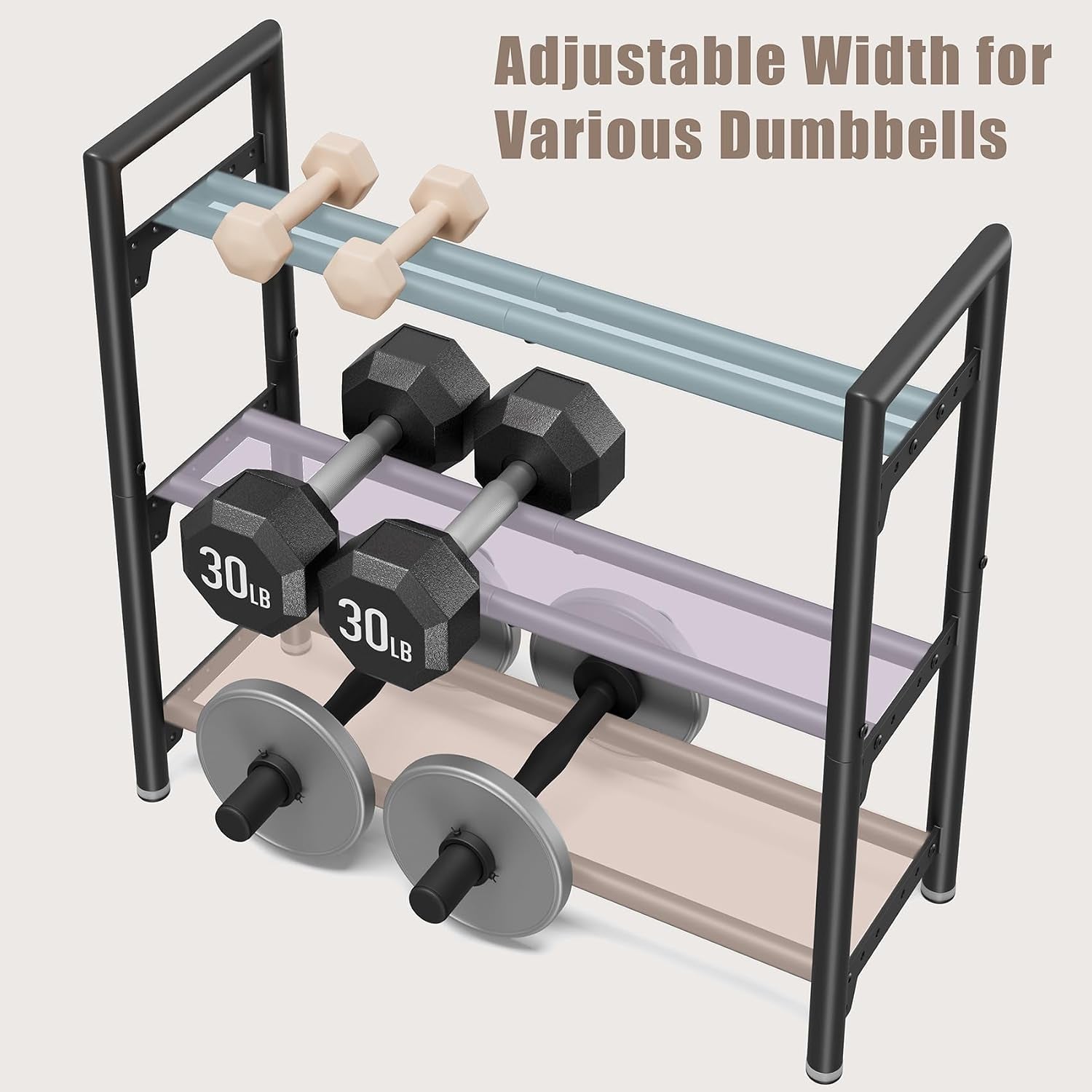4-Tier Dumbbell Rack Stand Only and 3 Tier Weight Rack for Home Gym Storage